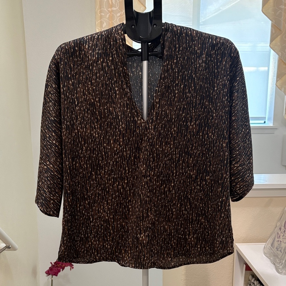 Banana Republic Black and Brown Women's Blouse